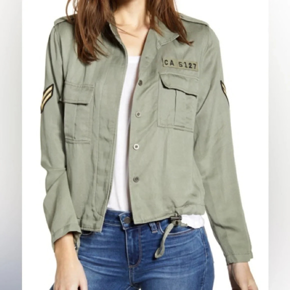Rails Rowen Linen Blend Sage Military Jacket Olive Green Tencel Casual Small - Picture 1 of 14